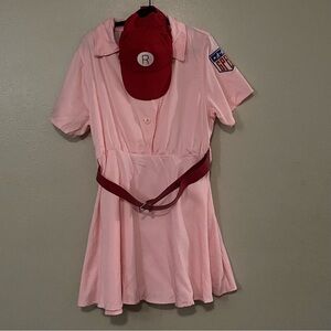 Pink Dress with Red Accents